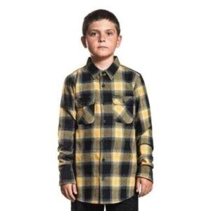 Sullen Boy’s Honey Flannel Plaid Button Down Shirt Size Medium